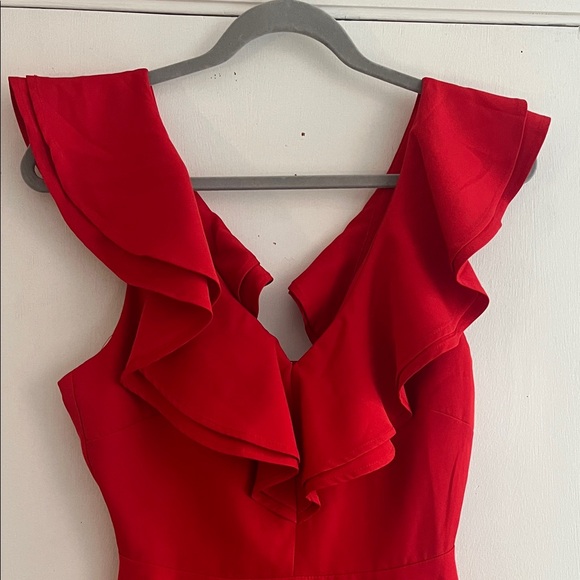 Lulu's Vibrant Red Ruffle Mini Dress - Picture 2 of 4
